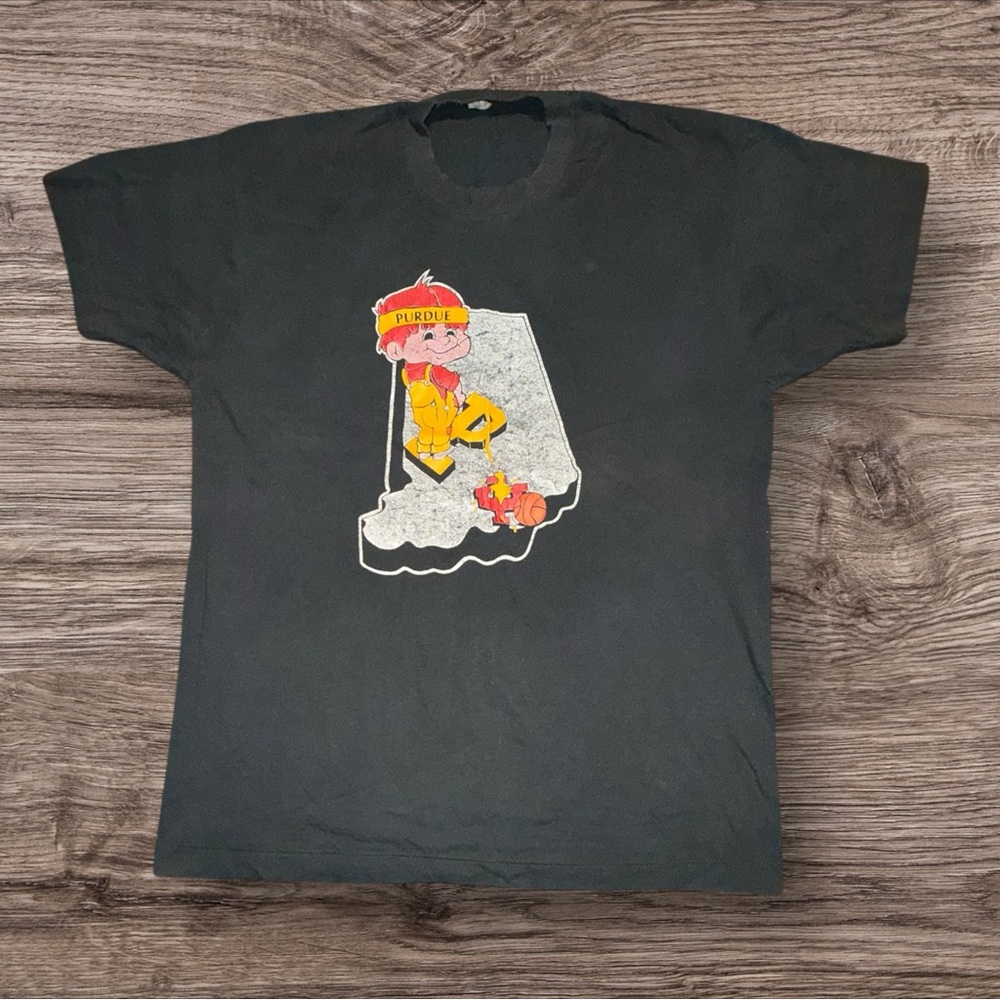 Vintage Purdue Boilermakers Little Johnny Mascot T Shirt Indiana Graphic Tee
